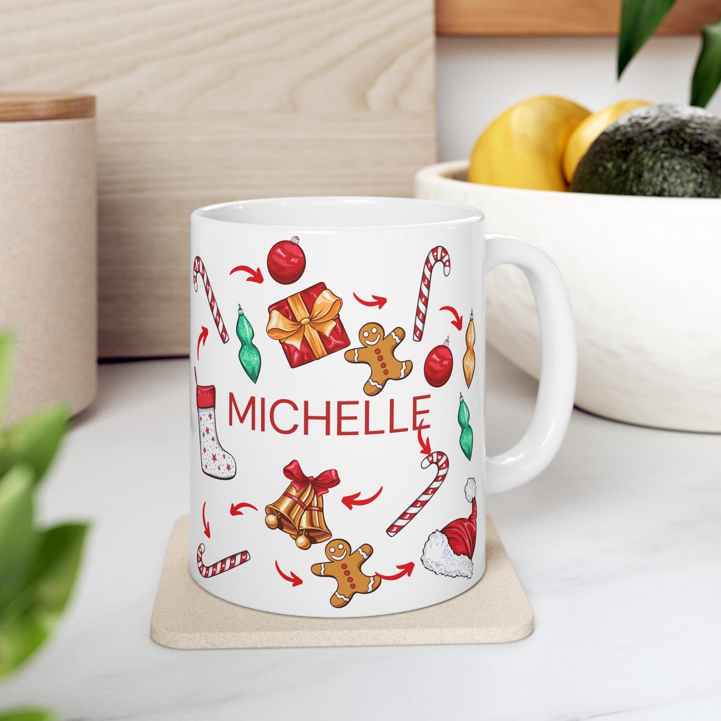 Name Tag Mug, Gift For Her Mug, Gift For Him Mug, Holiday Mug, Coffee Mug, Cute Mug, Christmas Mug, Ceramic Mug